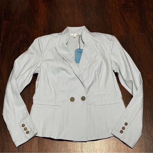 CAbi 725 WedgeWood Jacket Light Blue Double-Breasted Blazer Raised Collar 6 NWT - Picture 13 of 16